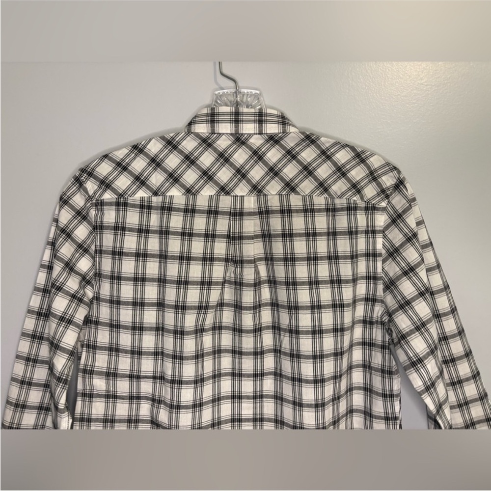UNTUCKit Women Marina NWT 8 Black White Black Long Sleeve Button Down Shirt Top - Picture 4 of 10